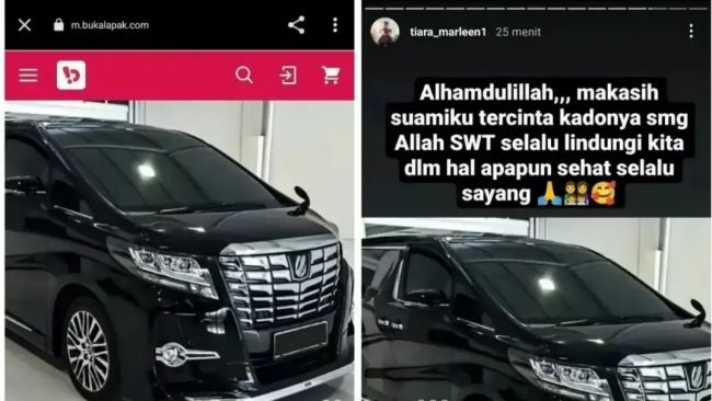 Tiara Marleen pamer mobil baru. (Instagram/rumpii_asiik)