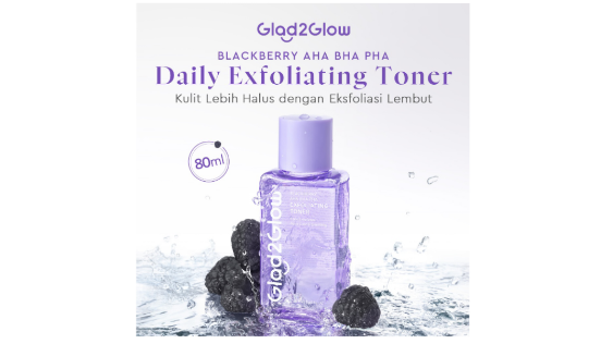 Glad2Glow Blackberry AHA-BHA-PHA Daily Exfoliating Toner (Shopee/Glad2Glow Official Store)