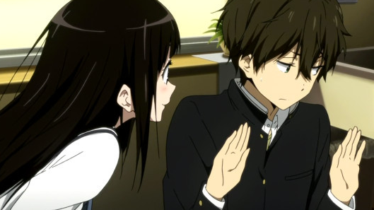 Oreki dan Chitanda dari anime Hyouka