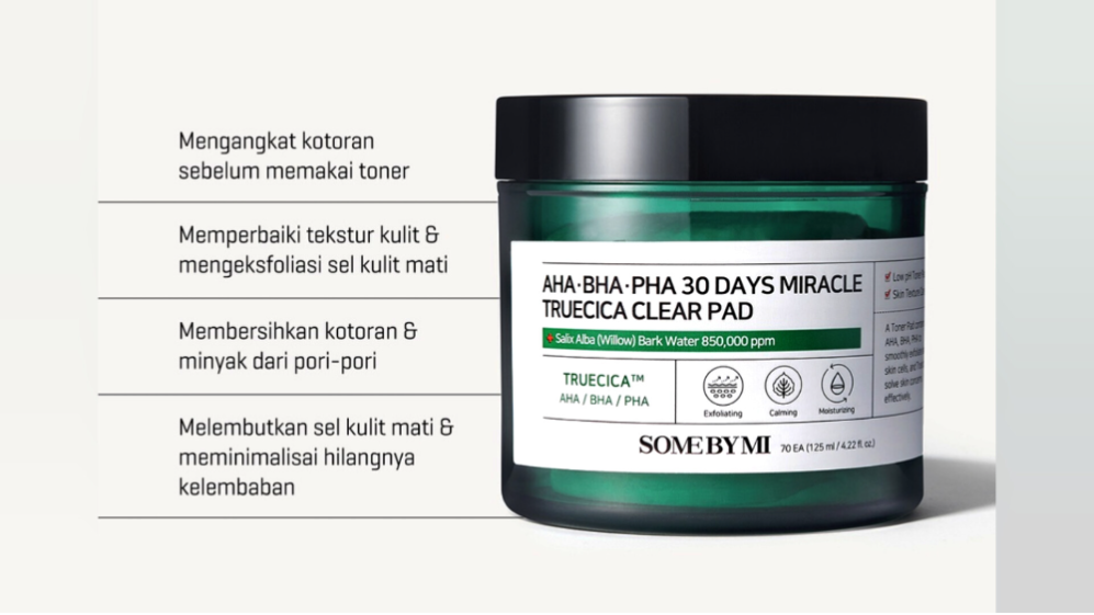 SOMEBYMI AHA BHA PHA 30 Days Miracle Truecica Clear Pad (somebymi.id)