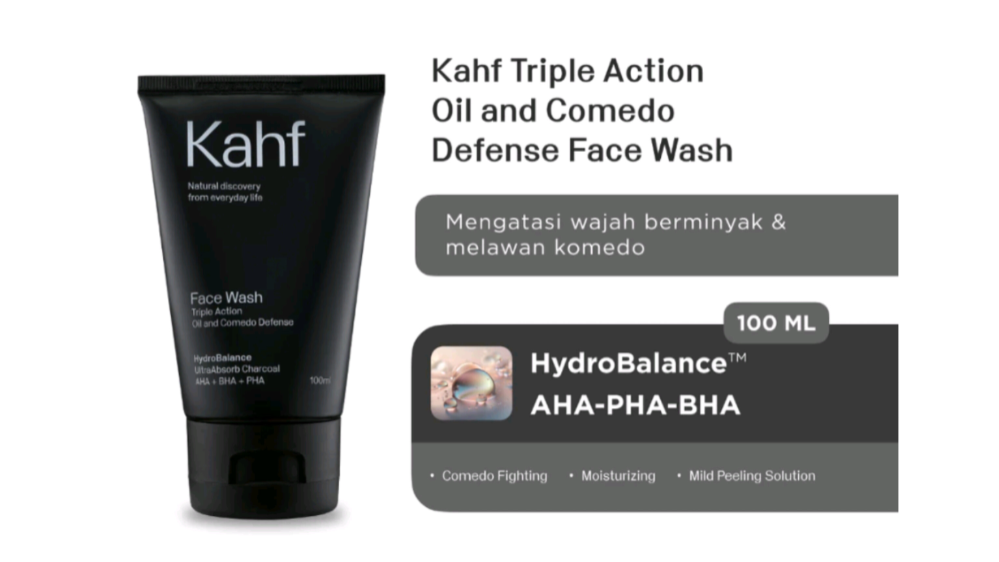 Kahf Triple Action Oil and Comedo Defense Face Wash (Shopee/Kahf Official Shop)