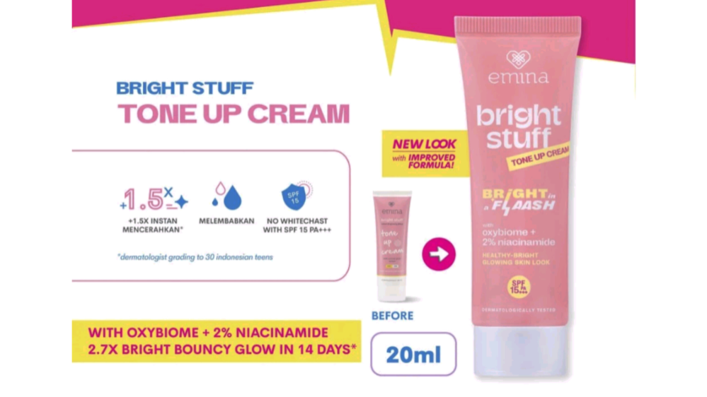 Emina Bright Stuff Tone Up Cream (Shopee/Emina Official Shop)