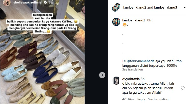 Shella Saukia minta balik barang dan uang yang pernah dikasih untuk Nikita Mirzani. (Instagram)