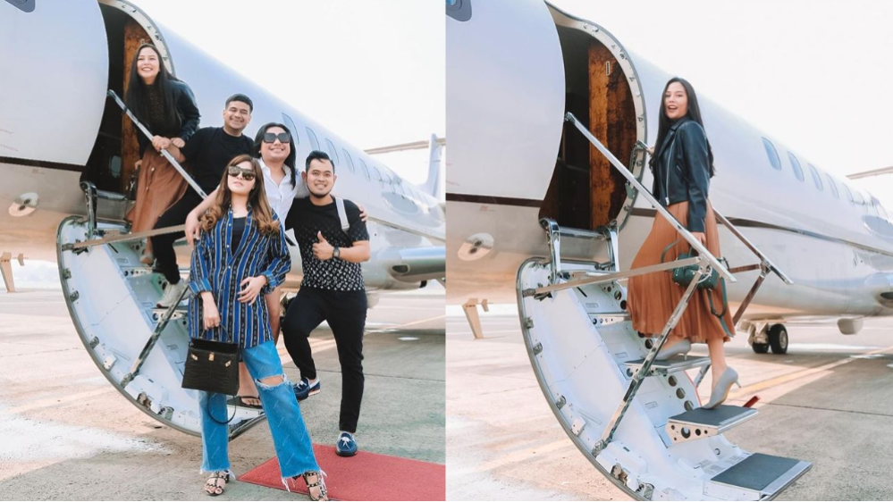 Momen Seleb Naik Jet Pribadi Gilang Juragan 99 (Instagram/@daraarafah)