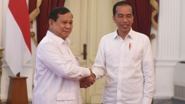 Ketua Umum Partai Gerindra sekaligus Menhan Prabowo Subianto dan Presiden Jokowi. ([ANTARA FOTO/Akbar Nugroho Gumay])